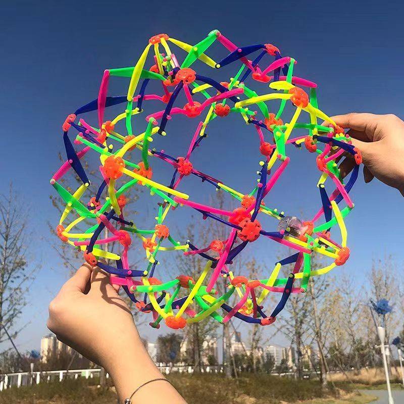 Children's ball puzzle, magic telescopic deformation ball, hundreds of flower balls become large elastic outdoor throwing ball toys large