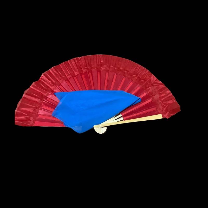 8 -inch silk big red fan+48 silk scarf Shenlan