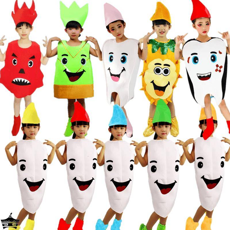 Dental bacterial battle performance service children's picture book scenarios, bacteria bacteria, tooth tooth brush props, clothes