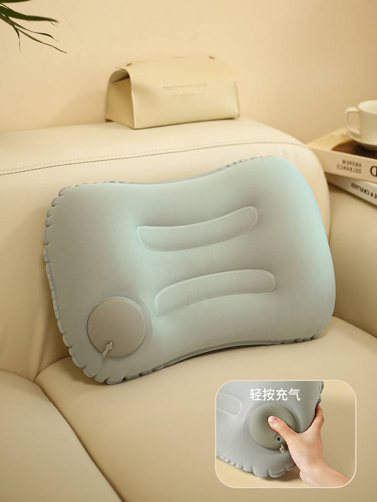 Travel artifact Essential inflatable pillow long -distance aircraft portable waist cushion outdoor fold folding pressed lying sleep pillow