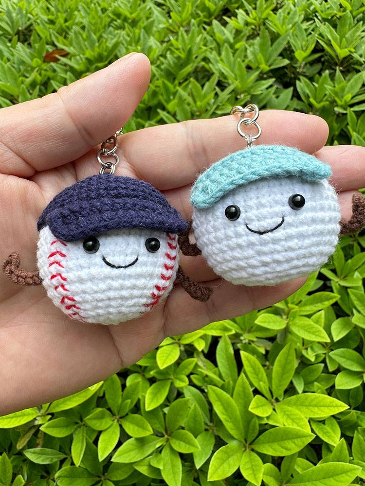 Qingxiu Wenchuang Creative Handmade knitted woven tennis baseball golf baby pendant gift letters