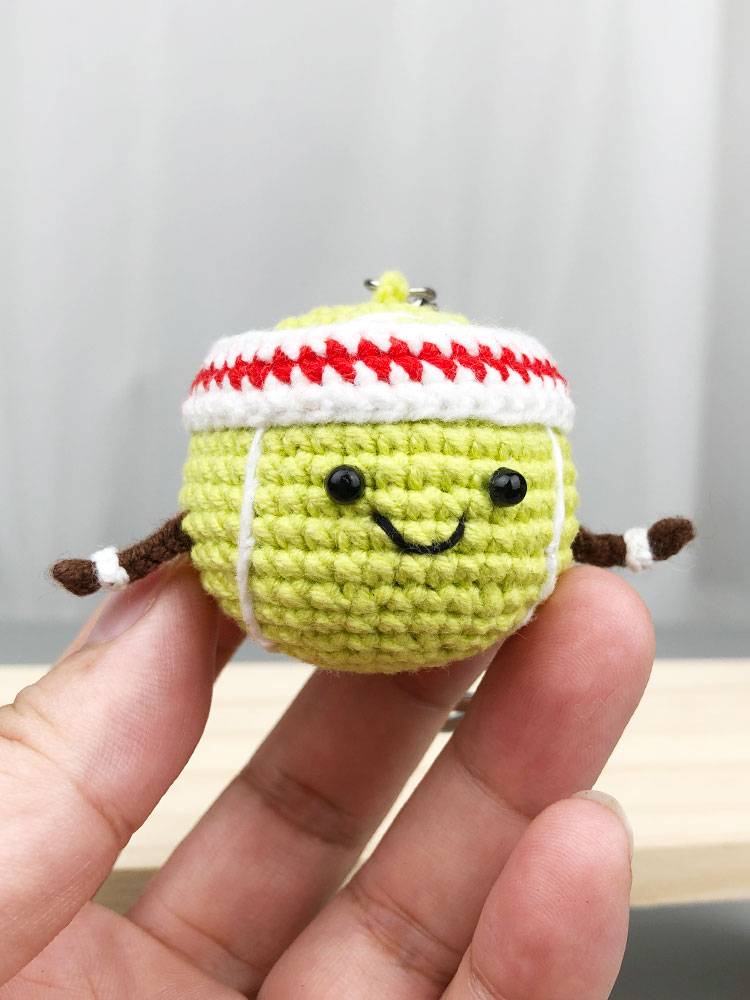 Qingxiu Wenchuang Creative Handmade knitted woven tennis baseball golf baby pendant gift letters