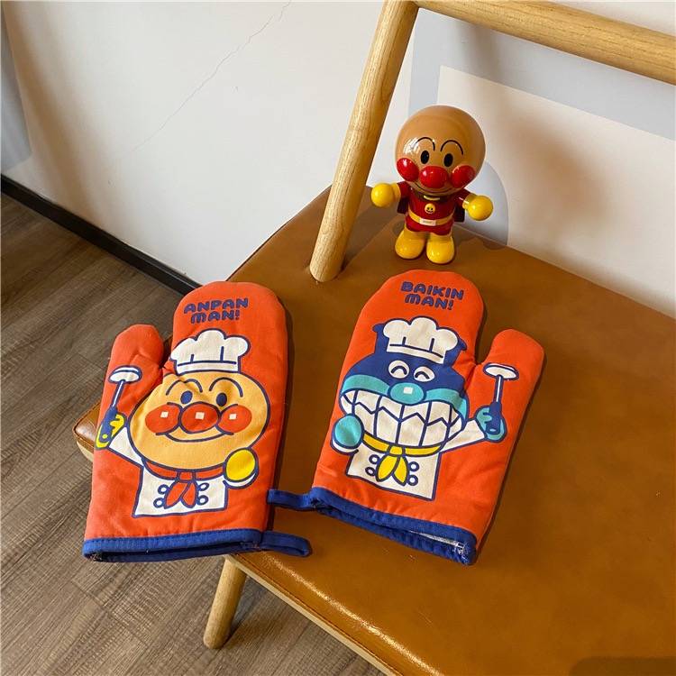 Spot stock!Exit original single cartoon bread red bean superhuman insulation glove kitchen anti -hot glove