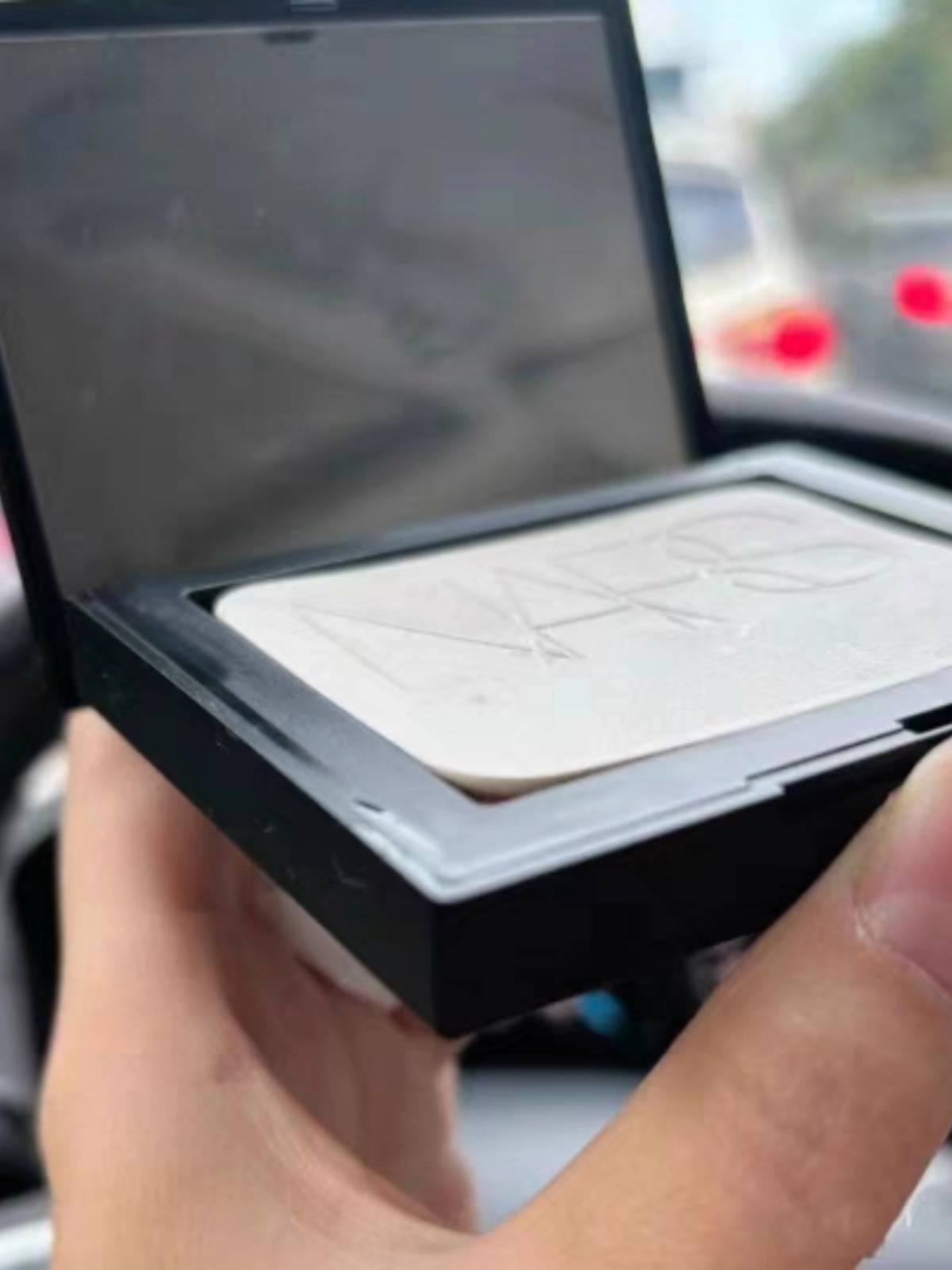 Big white cake Nars original makeup powder puff leather special rectangular beauty makeup tool soft density velvet