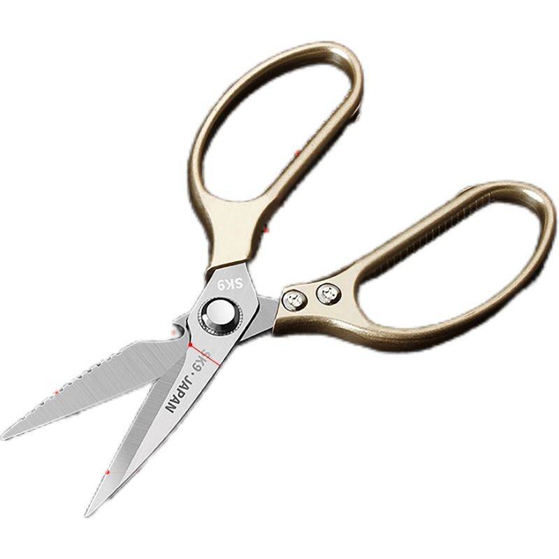 Japan imported powerful kitchen scissors and cut food scissors household multi -function scissors sharp stainless steel new