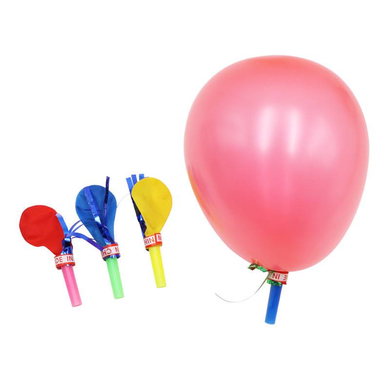 Whistle balloon gold silk whistle festivals decorative children with sound toys blowing balloon ball Baby birthday party supplies