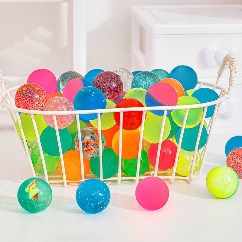 100 Children's Elastic Ball Kindergarten Puzzle Jummer Sports Toy Color 25mm Prize Gift