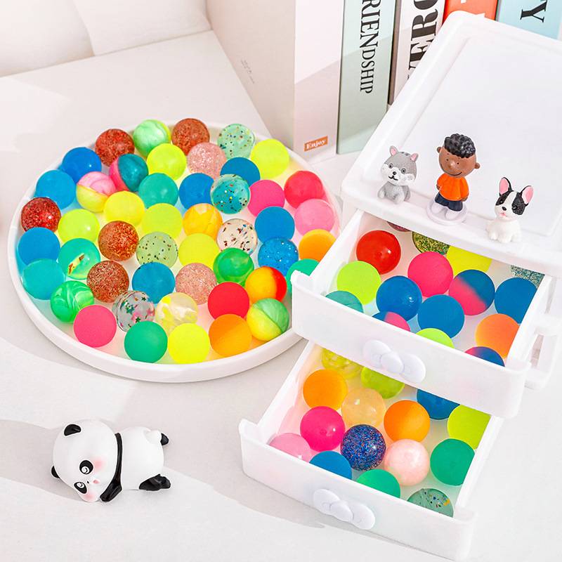 100 Children's Elastic Ball Kindergarten Puzzle Jummer Sports Toy Color 25mm Prize Gift