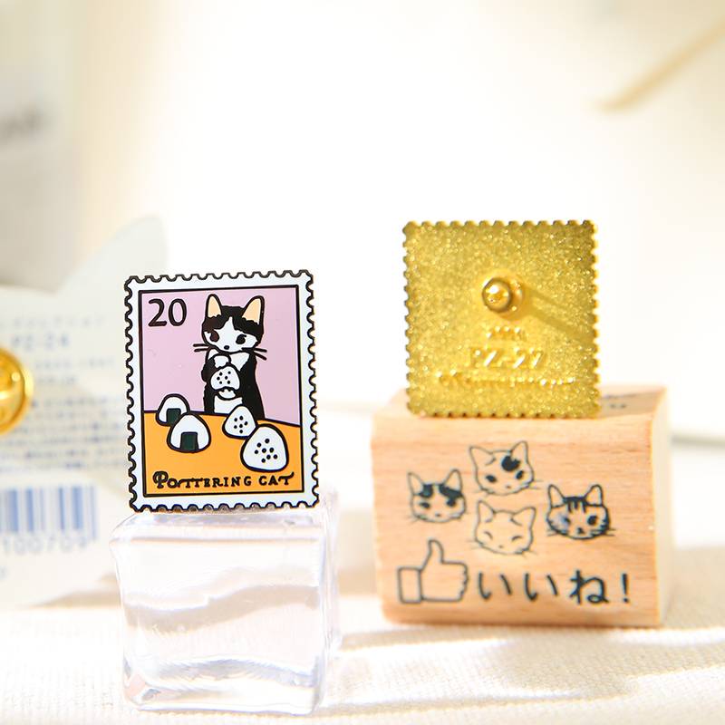 Japanese PotteringCat cat badge brooches cute stamp series daily coat accessories jewelry gift