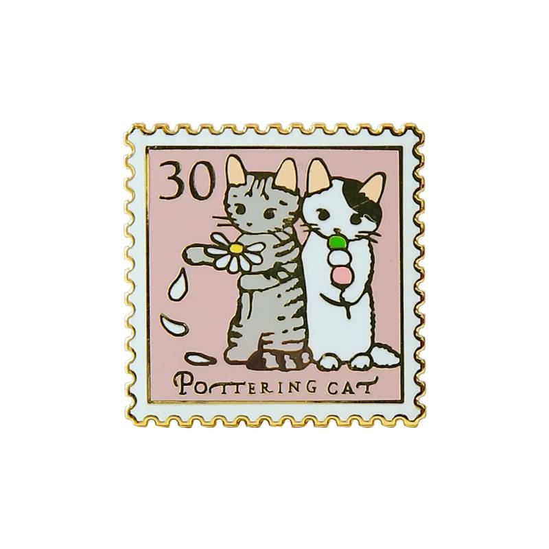Japanese PotteringCat cat badge brooches cute stamp series daily coat accessories jewelry gift