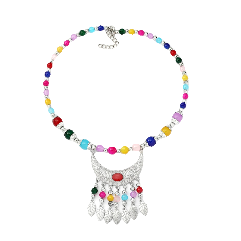 Children's ethnic monothenery hair decoration necklace necklace Miao people imitation silver -forehead female treasure ethnic minority hair accessories