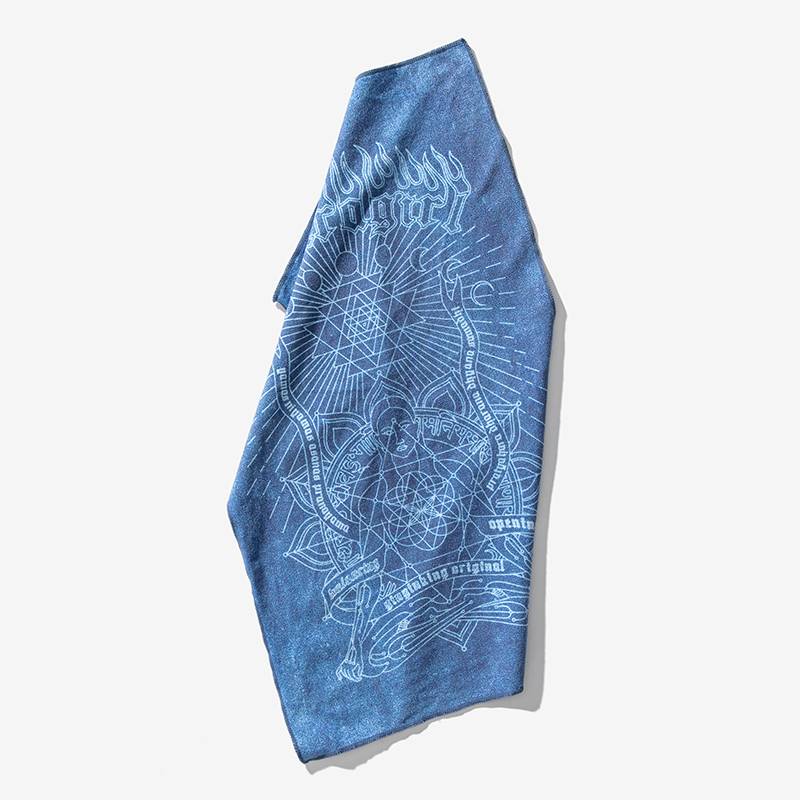 Thinking of blue yoga pops water towel inverted anti-social without return