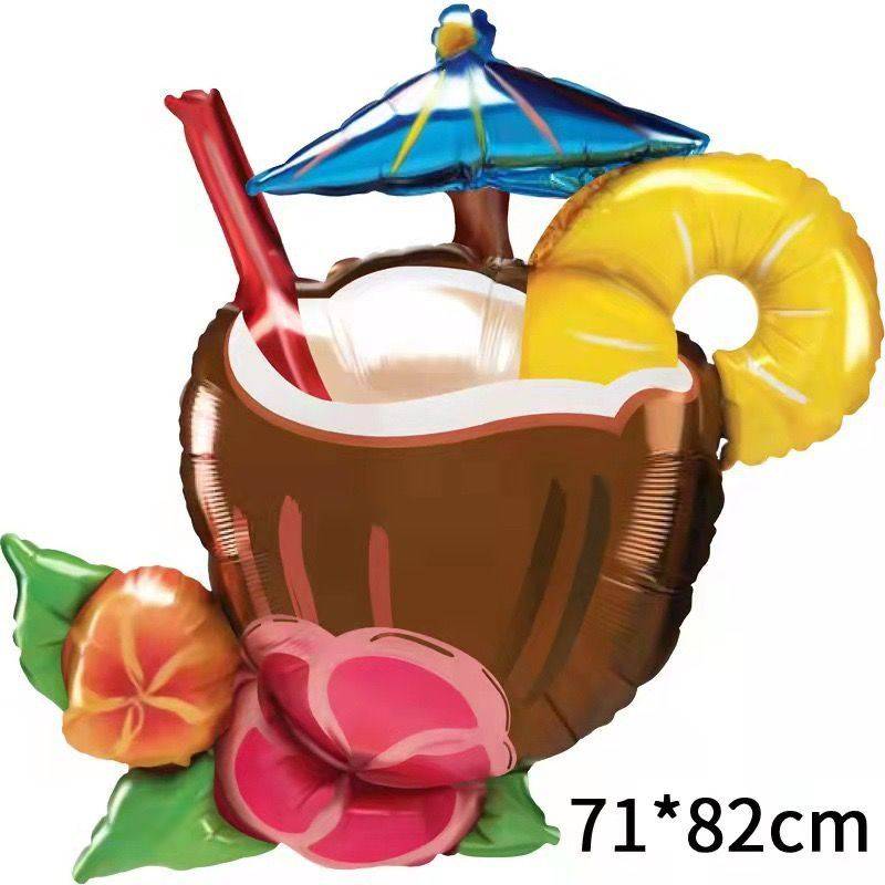 Five of Hawaiian coconut juice balloons