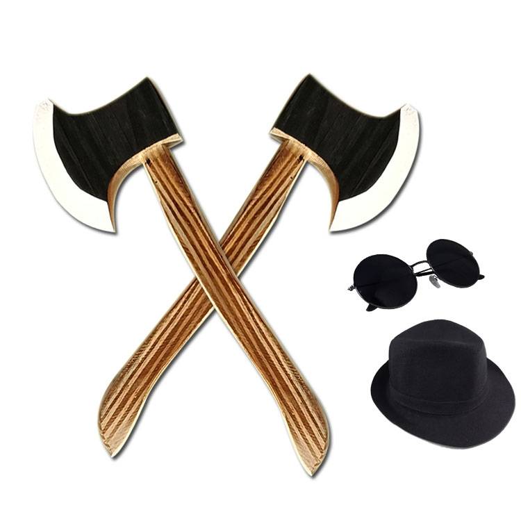 Wooden ax props stage props ax cosplay hat glasses glove ax gang annual meeting dance cos