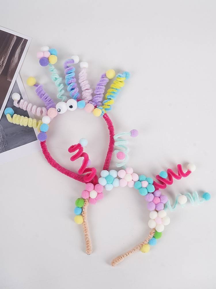INS Korean Birthday Potal Prude color spring hair hoop cute, funny cartoon head hoop cake hat dress