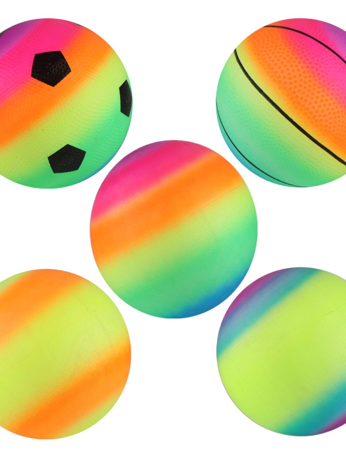 New thickened 9 -inch rainbow playground Ball Soft Skin Ball Baby Baby Packing Blue Football Multi -color choice