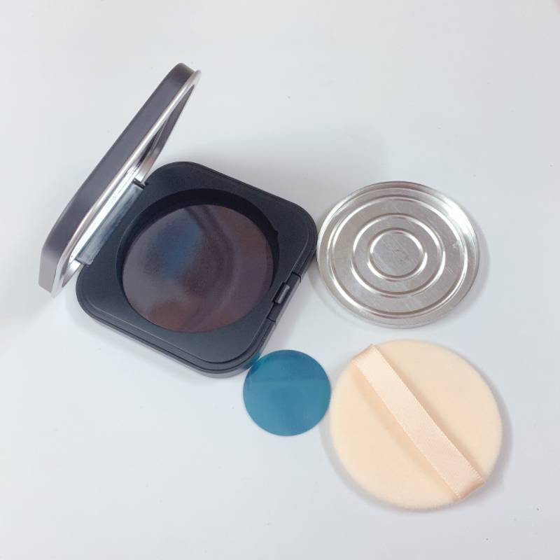 Square magnet powder empty box+aluminum plate+puff