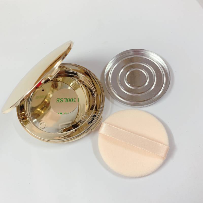 Golden single -layer powder empty box+aluminum plate+puff