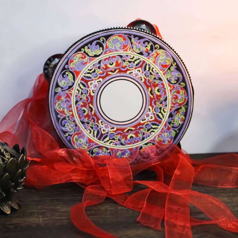 Blue -red pattern hand drum