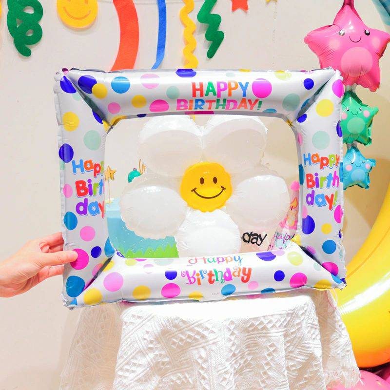 Color dot birthday frame (58x48)