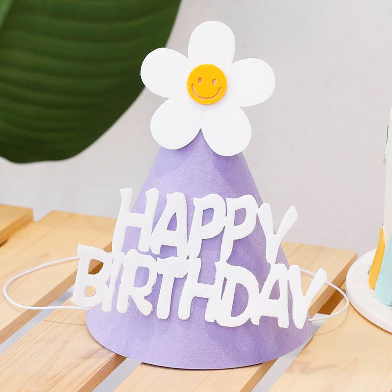 Purple Daisy Birth Hat