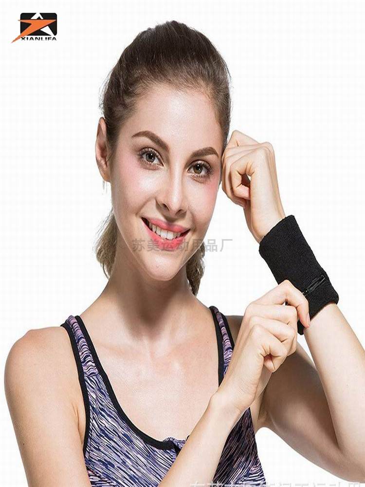 Wristband zipper rainbow sports football sweat absorption and pocket key male and female student volleyball fitness yoga rubbing basketball