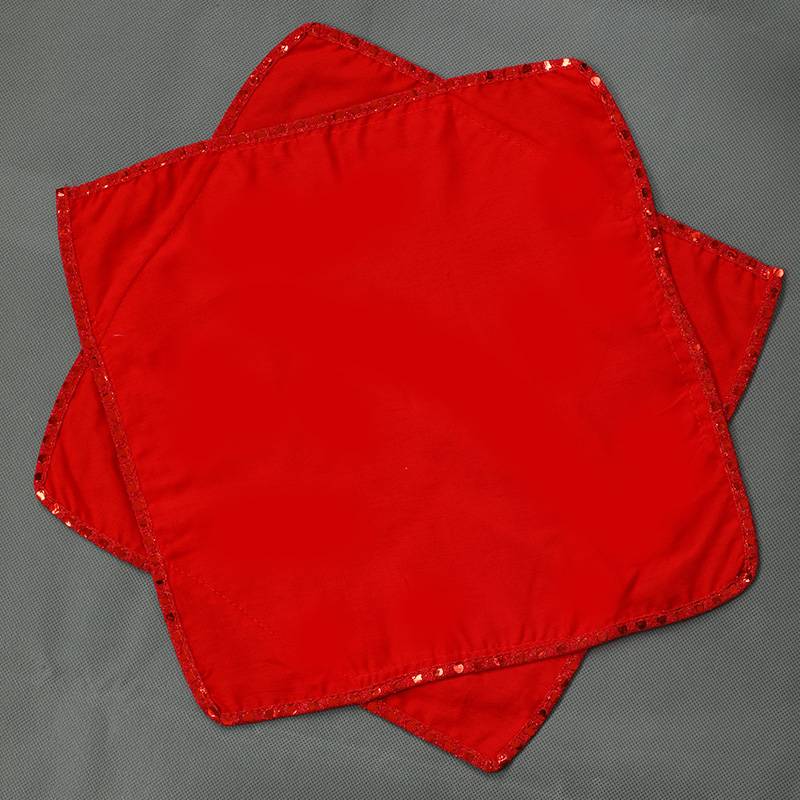 Mianli octagonal scarf handkerchief red red sequins
