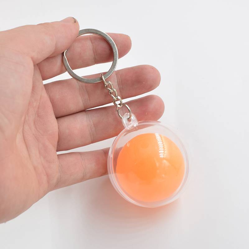 Yellow table tennis keychain