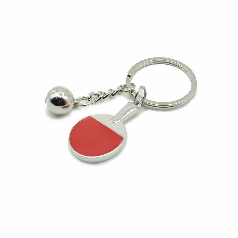 Metal table tennis keychain