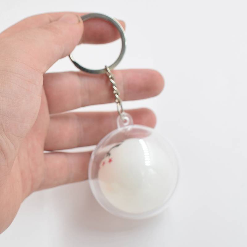White table tennis keychain