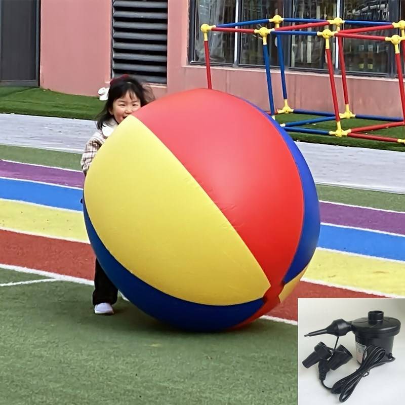 Red, yellow and blue beach balls thick-80cm (including inflatable pump)
