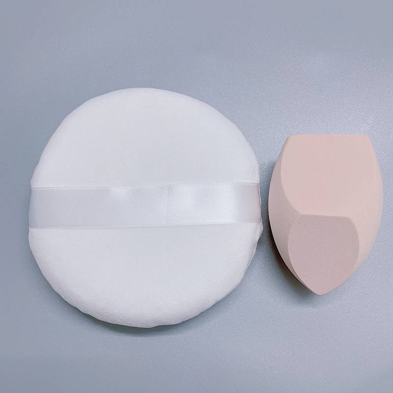 White large powder puff+oversized makeup egg