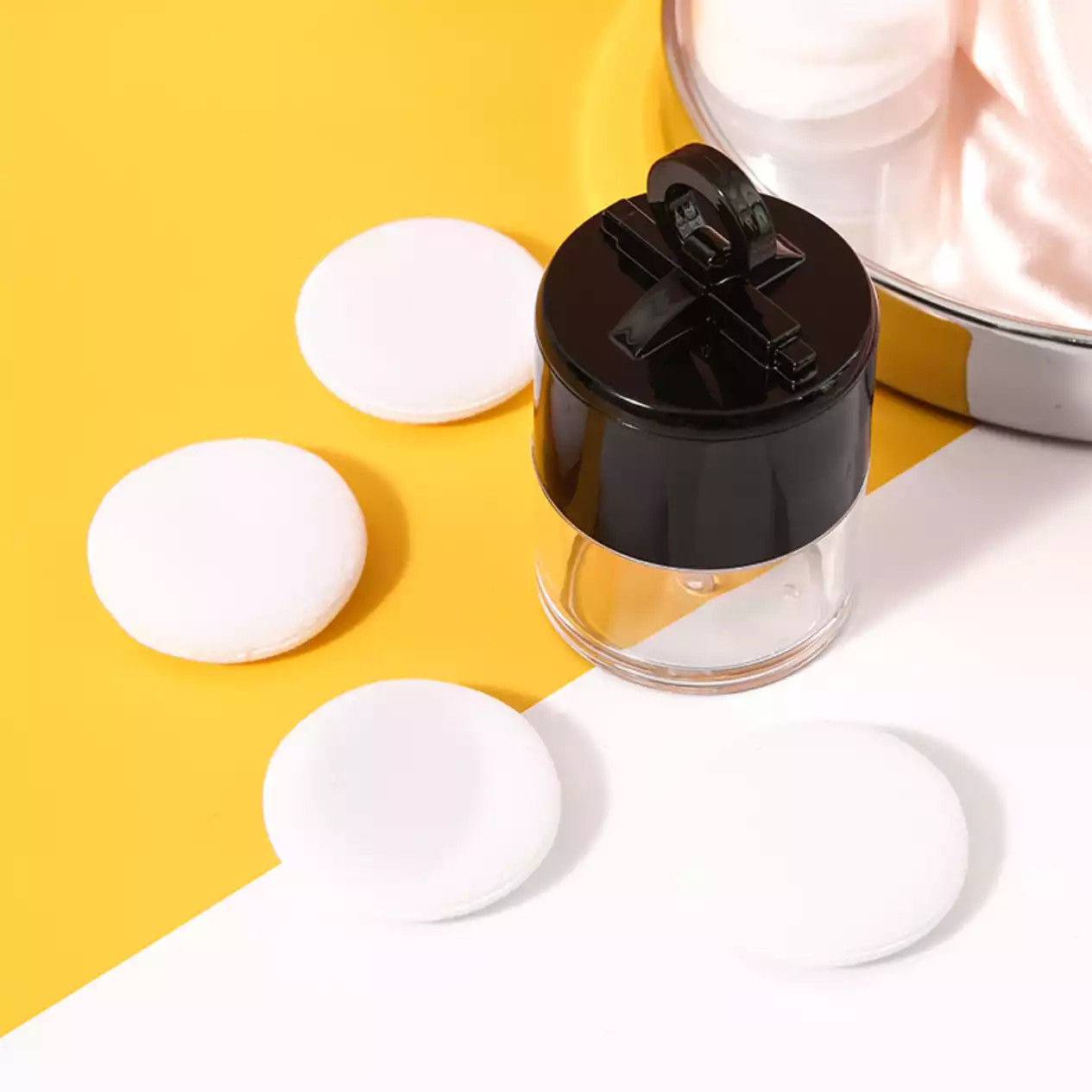 Bring powder puff mini -packed mushroom loose powder box empty box portable travel small without leakage cushion set makeup blush