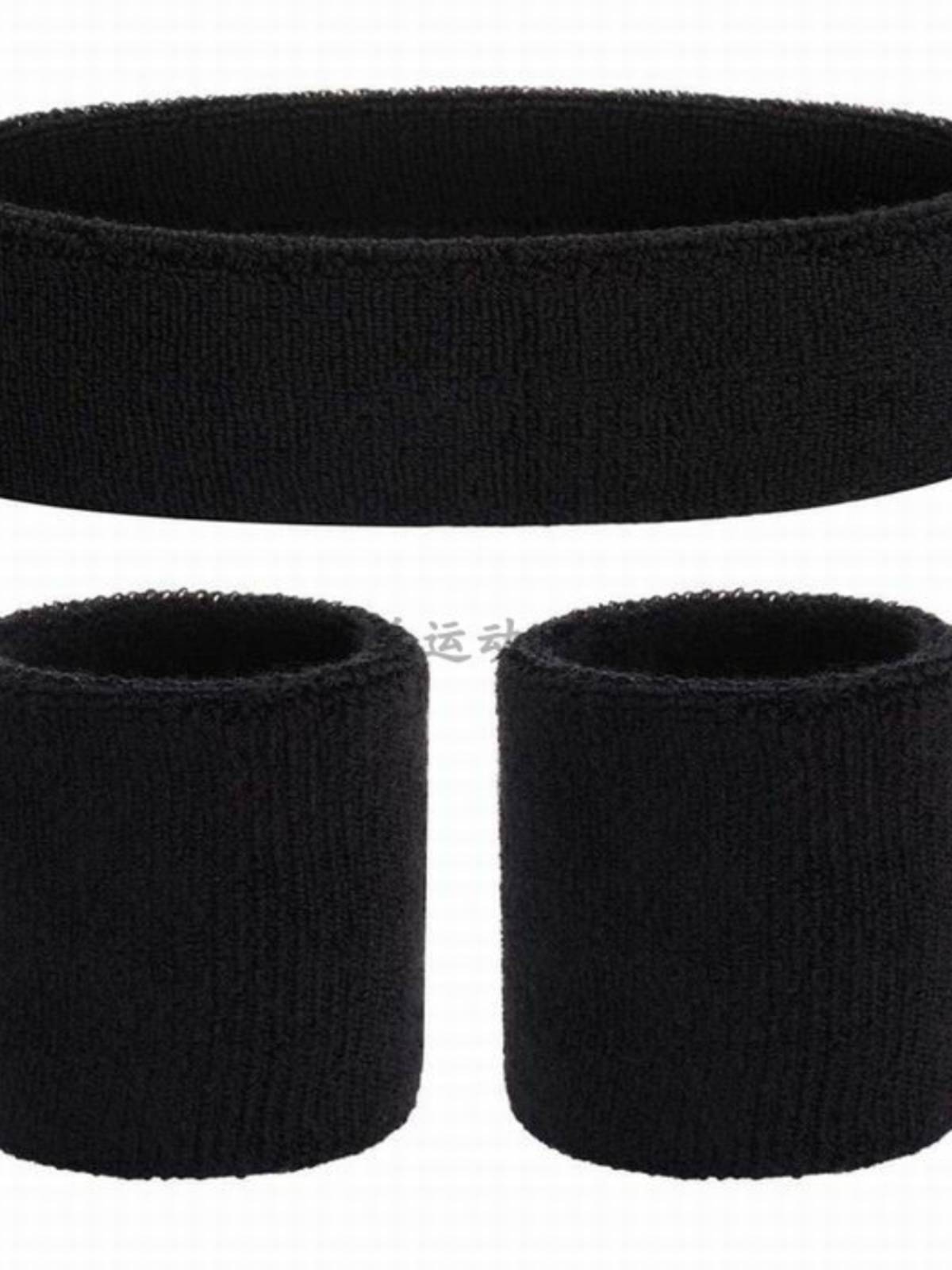 Pure -colored towel head with sports wristband basketball football running dance, fitness yoga, sweat absorption, sweat wrist