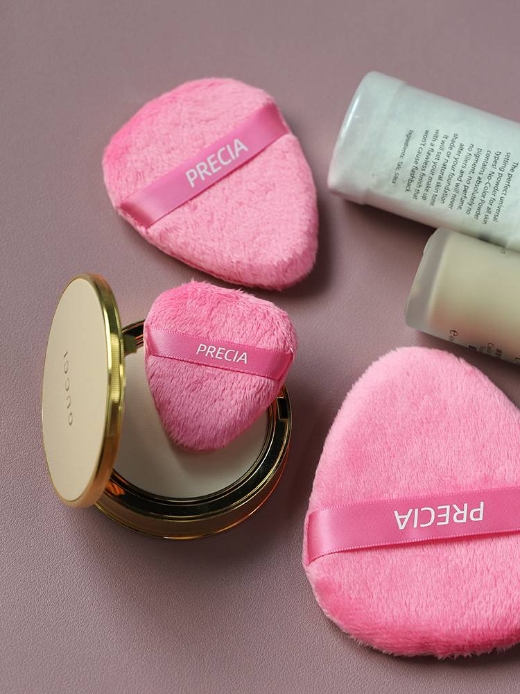 Precia/sewing version of pink large mini -long velvet flood fluff powder powder cake makeup tool
