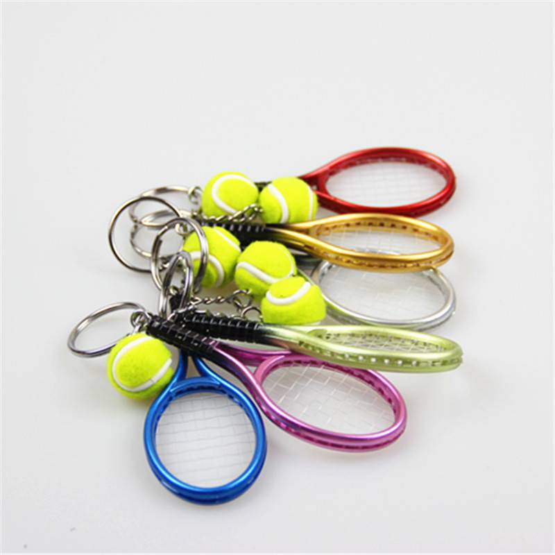Creative new boutique keychain Bulletin Black Badminton Badminton Baseball Baseball Gift Simulation Metal Tennis