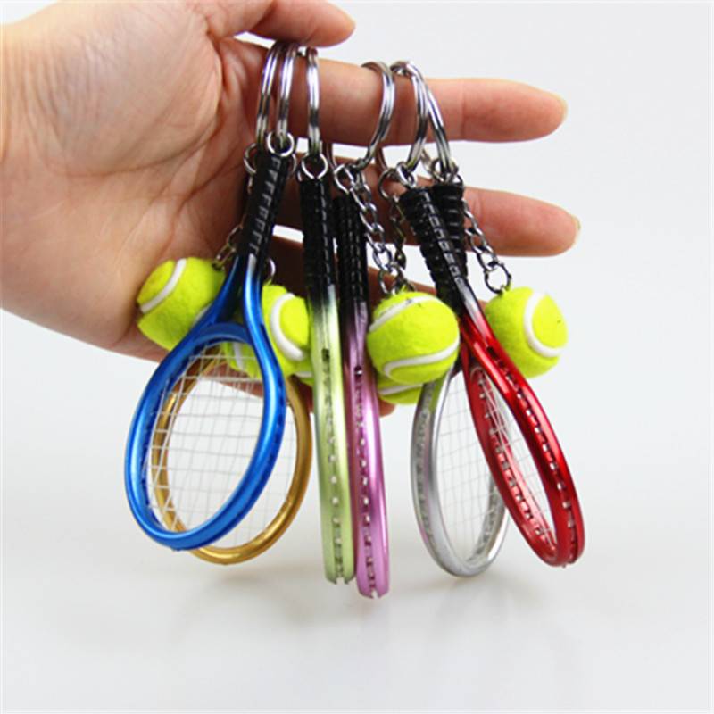 Creative new boutique keychain Bulletin Black Badminton Badminton Baseball Baseball Gift Simulation Metal Tennis
