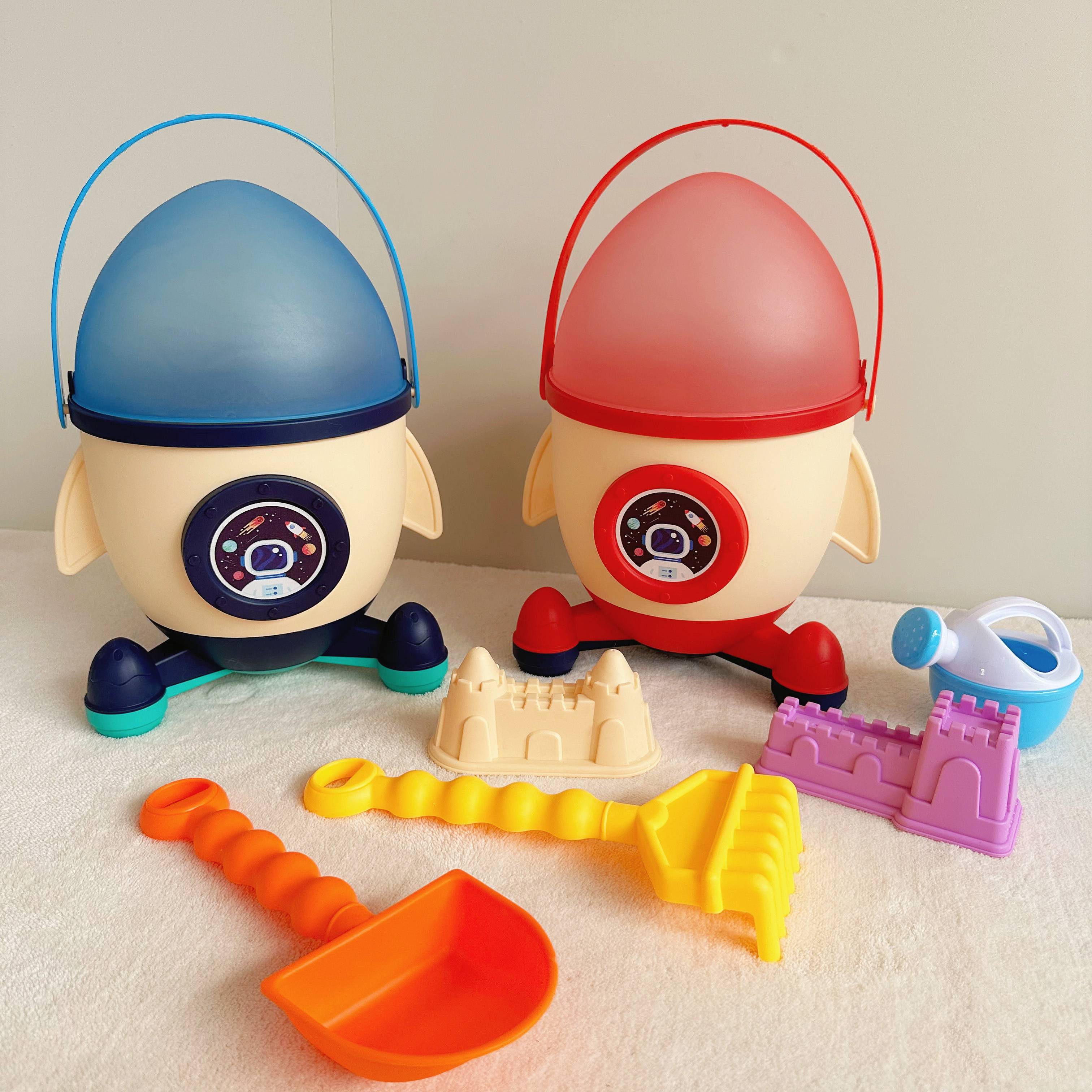 Korean children's beach toys play sand-duging tool shovels, little pusher roller-overs, seaside play water suit