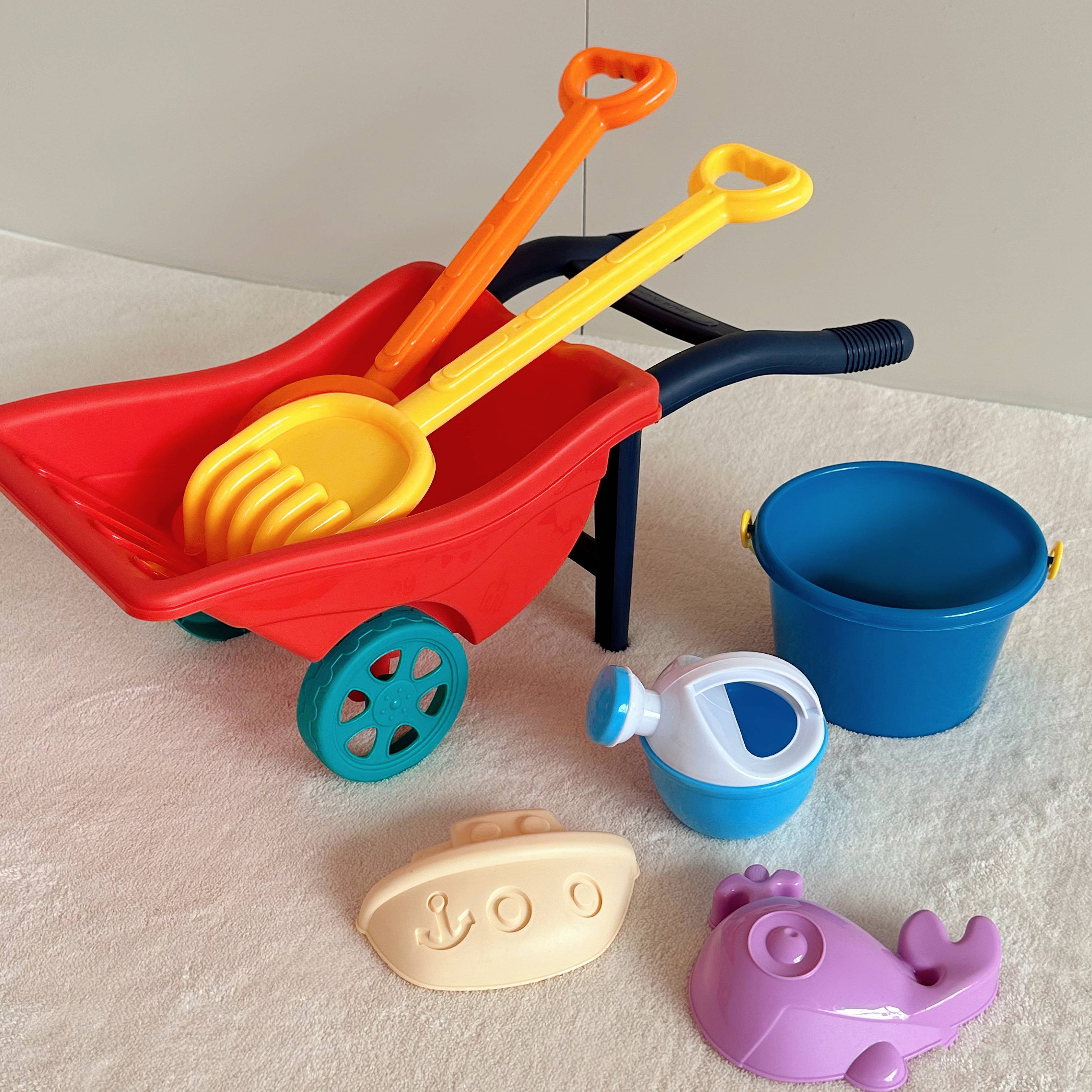 [7 pieces] Morandi's red cart