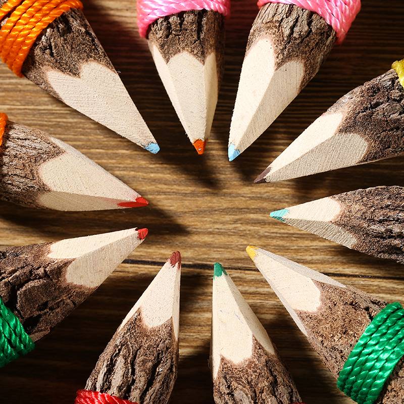 Thai solid wood pencil color Southeast Asian tourist souvenirs Creative retro solid wood pork cartoon pencil