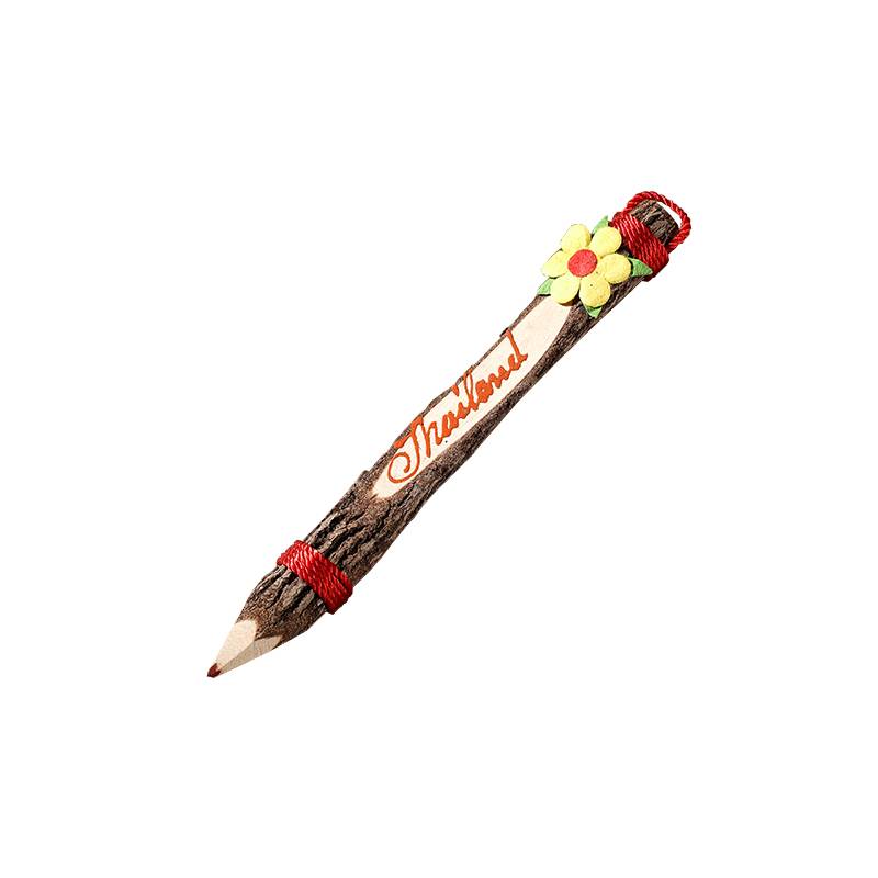 Thai solid wood pencil color Southeast Asian tourist souvenirs Creative retro solid wood pork cartoon pencil