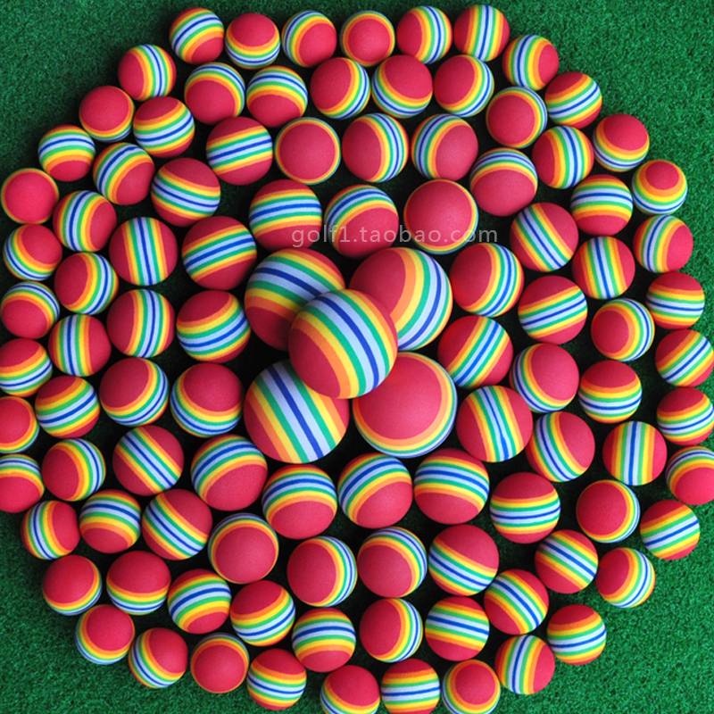 New golf ball five -color cat ball Rainbow Rainbow Room indoor practice ball EVA color ball bubble ball toy ball 4 size