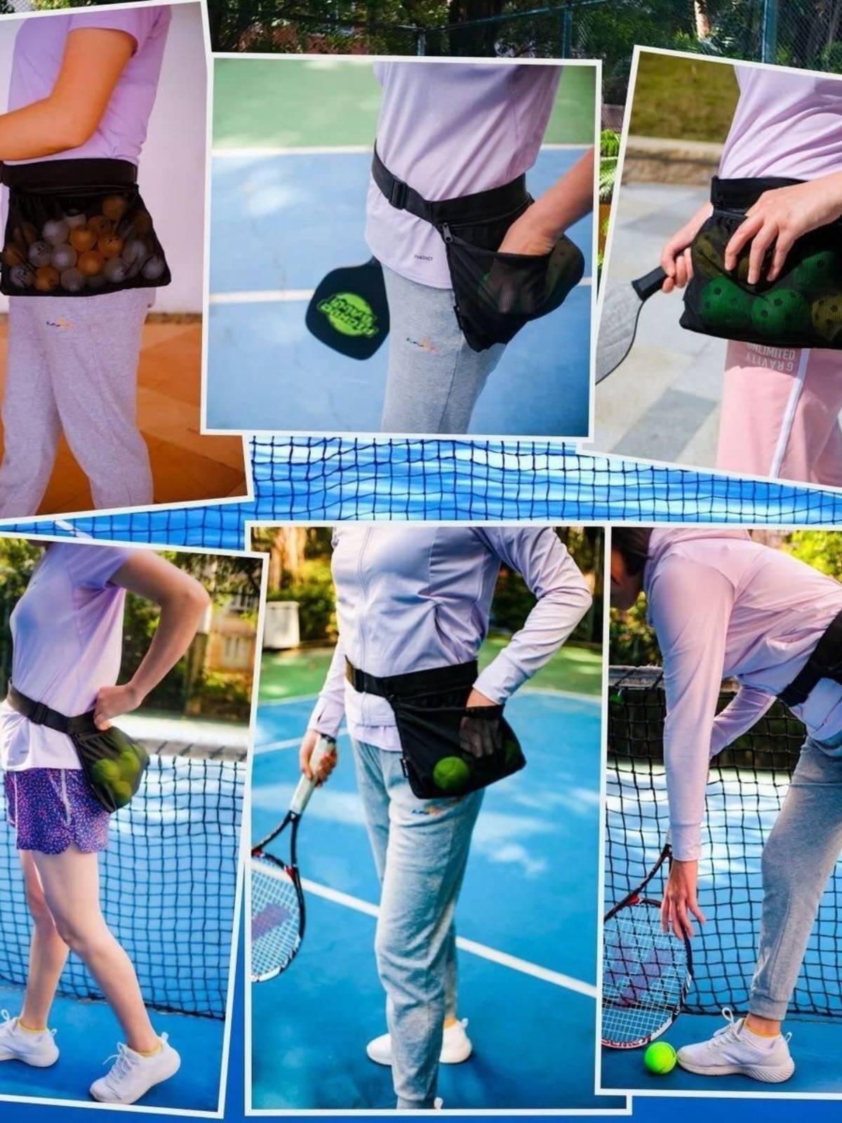 Tennis pickup bag soldiers golf group portable storage bag training ball picking bag pocket pocket bag