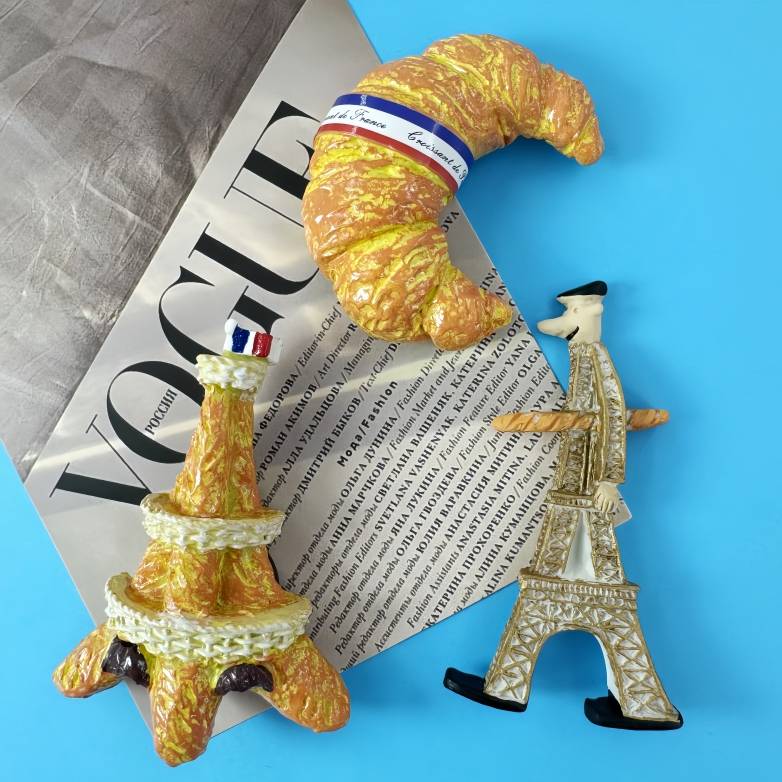 French Creative Bull Corporal Bags Eiffel Tower Tourist Souvenirs Stereo -handmade painted decorative magnet refrigerator stickers