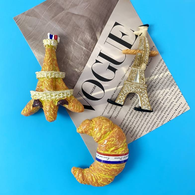 French Creative Bull Corporal Bags Eiffel Tower Tourist Souvenirs Stereo -handmade painted decorative magnet refrigerator stickers