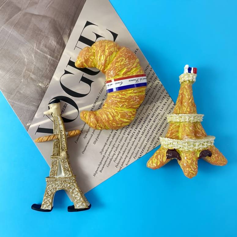 French Creative Bull Corporal Bags Eiffel Tower Tourist Souvenirs Stereo -handmade painted decorative magnet refrigerator stickers