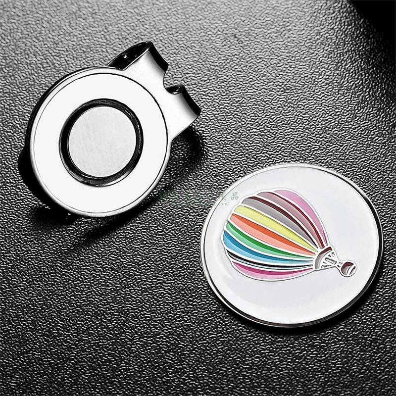Golf hat pinye color balloon pattern in diameter 24mm ball ballast clip MARK position label