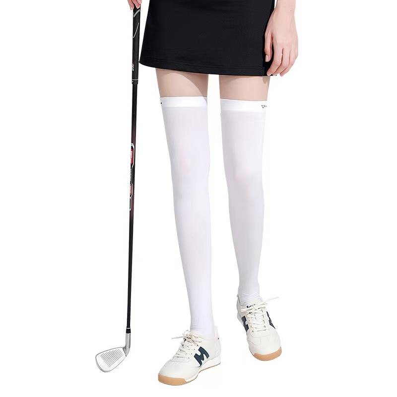 Ladies golf game socks over knee ice wire breathable sunscreen socks mid -length high bomb golf sock socks summer
