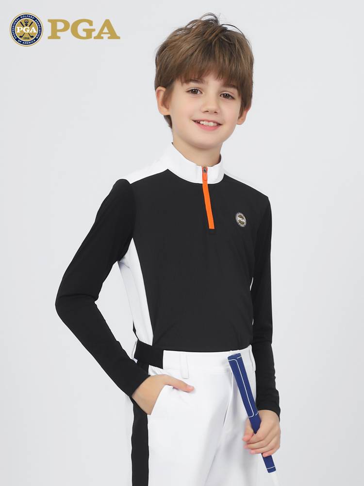 American PGA youth boy golf costume spring and summer sunscreen tops, hygroscopy, sweat ice silk long -sleeved T -shirt