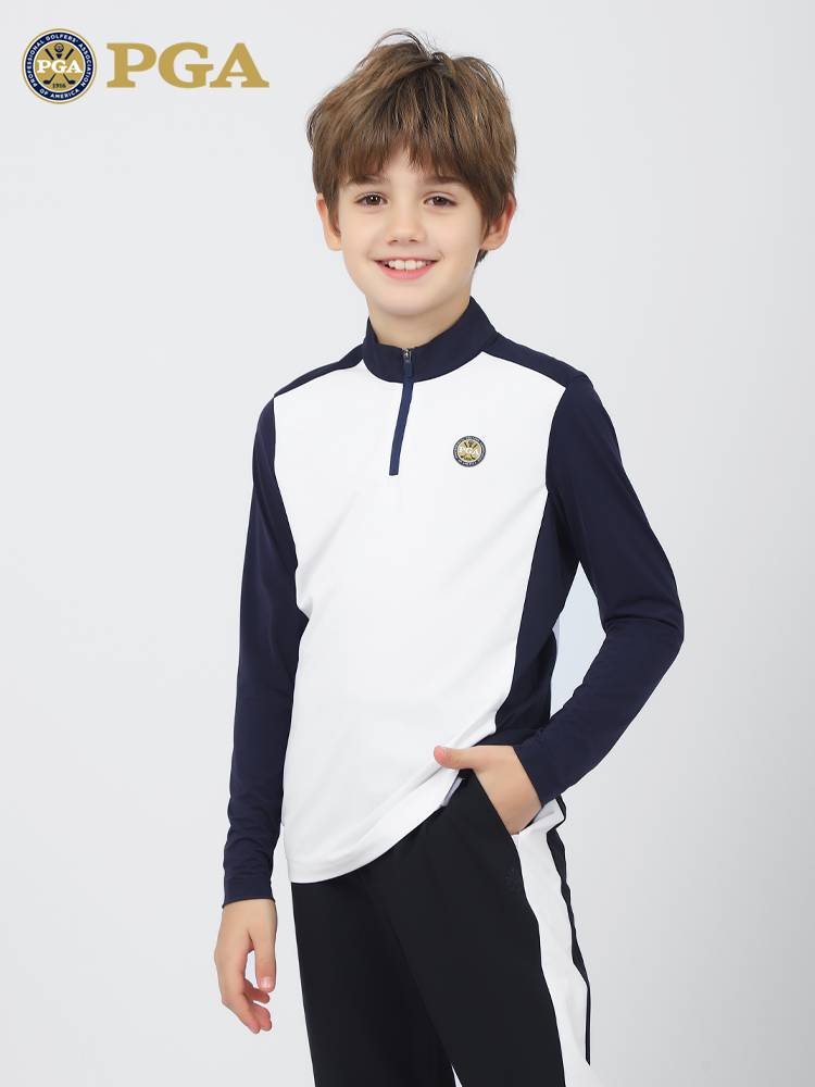 American PGA youth boy golf costume spring and summer sunscreen tops, hygroscopy, sweat ice silk long -sleeved T -shirt